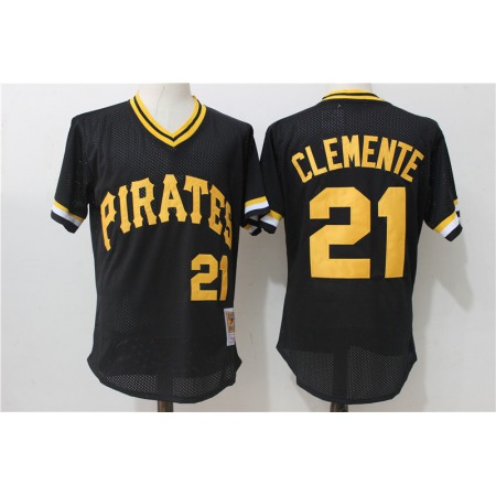 Men's Pittsburgh Pirates #21 Roberto Clemente Mitchell & Ness Black 1982 Authentic Cooperstown Collection Mesh Batting Practice Stitched MLB Jersey