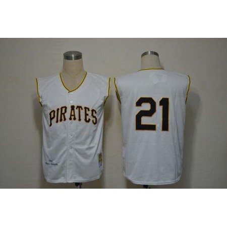 Mitchell And Ness 1960 Pirates #21 Roberto Clemente White Stitched MLB Jersey