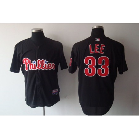 Phillies #33 Cliff Lee Black Stitched MLB Jersey