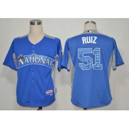 Phillies #51 Carlos Ruiz Blue 2012 All-Star BP Stitched MLB Jersey