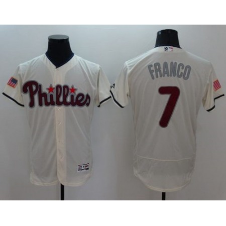 Phillies #7 Maikel Franco Cream Fashion Stars & Stripes Flexbase Authentic Stitched MLB Jersey