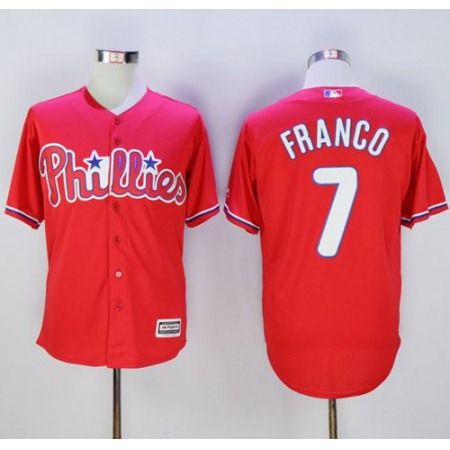 Phillies #7 Maikel Franco Red New Cool Base Stitched MLB Jersey