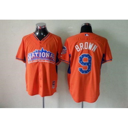 Phillies #9 Domonic Brown Orange All-Star 2013 National League Stitched MLB Jersey