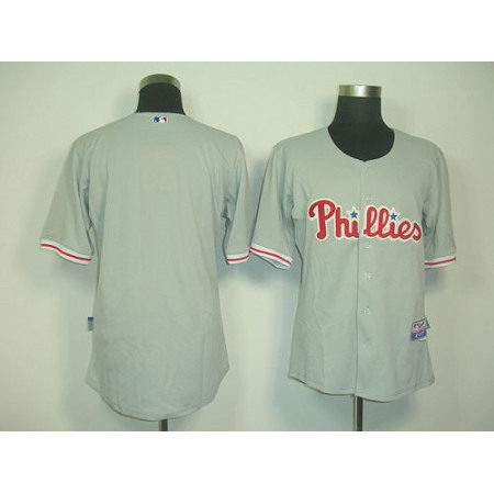 Phillies Blank Grey Cool Base Stitched MLB Jersey