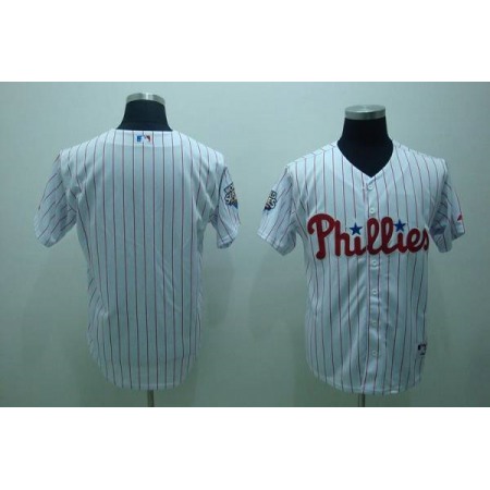 Phillies Blank Stitched White Red Strip MLB Jersey