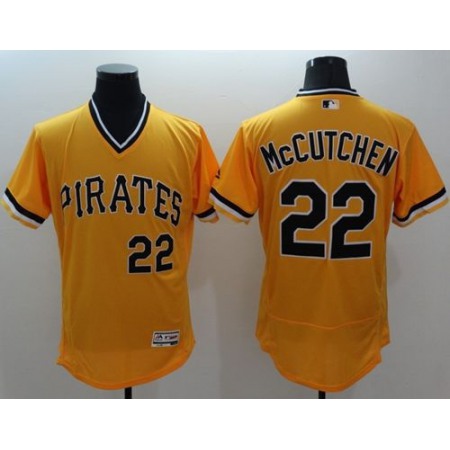 Pirates #22 Andrew McCutchen Gold Flexbase Authentic Collection Cooperstown Stitched MLB Jersey