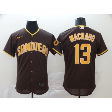 Men's San Diego Padres #13 Manny Machado Coffee Flex Base Stitched MLB Jersey