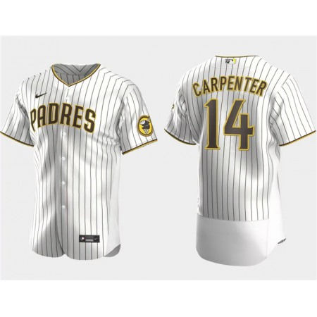 Men's San Diego Padres #14 Matt Carpenter White Flex Base Stitched Baseball Jersey