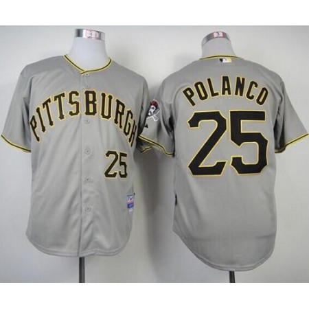 Pirates #25 Gregory Polanco Grey Cool Base Stitched MLB Jersey