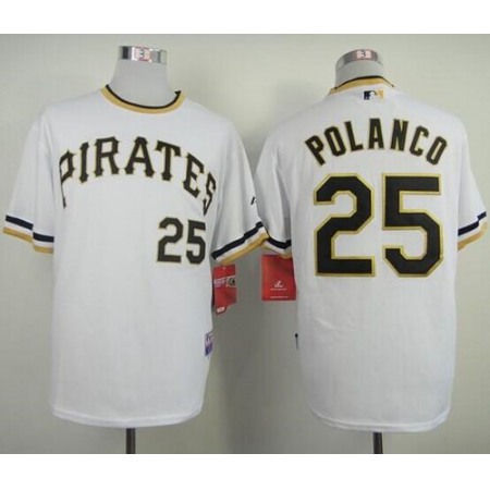 Pirates #25 Gregory Polanco White Alternate 2 Cool Base Stitched MLB Jersey