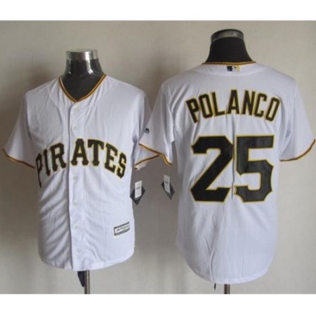 Pirates #25 Gregory Polanco White New Cool Base Stitched MLB Jersey