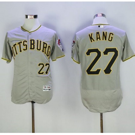 Pirates #27 Jung-ho Kang Grey Flexbase Authentic Collection Stitched MLB Jersey