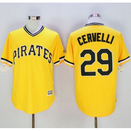Pirates #29 Francisco Cervelli Gold New Cool Base Stitched MLB Jersey