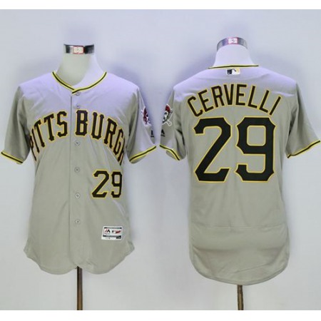 Pirates #29 Francisco Cervelli Grey Flexbase Authentic Collection Stitched MLB Jersey
