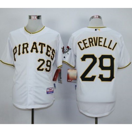 Pirates #29 Francisco Cervelli White Cool Base Stitched MLB Jersey
