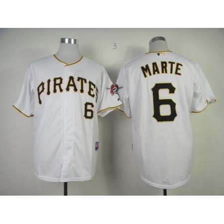 Pirates #6 Starling Marte White Cool Base Stitched MLB Jersey