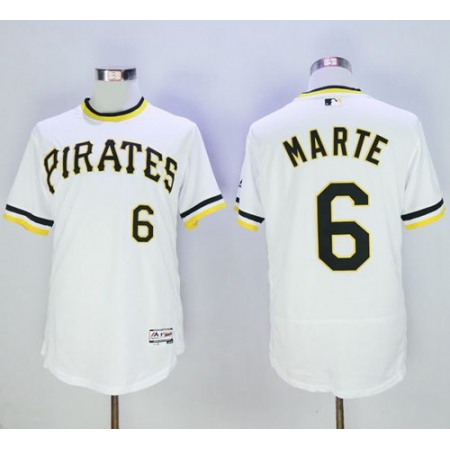 Pirates #6 Starling Marte White Flexbase Authentic Collection Cooperstown Stitched MLB Jersey