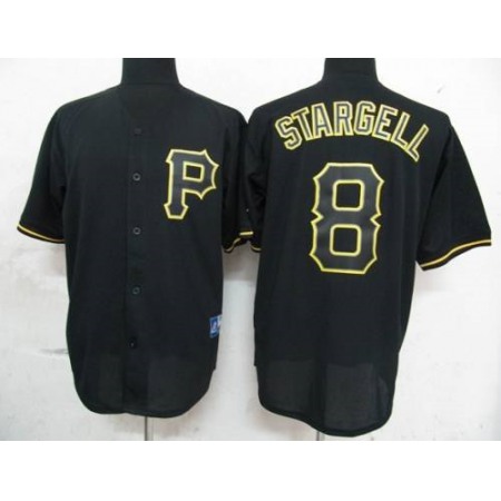 Pirates #8 Willie Stargell Black Fashion Stitched MLB Jersey
