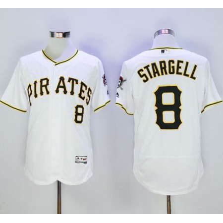 Pirates #8 Willie Stargell White Flexbase Authentic Collection Stitched MLB Jersey