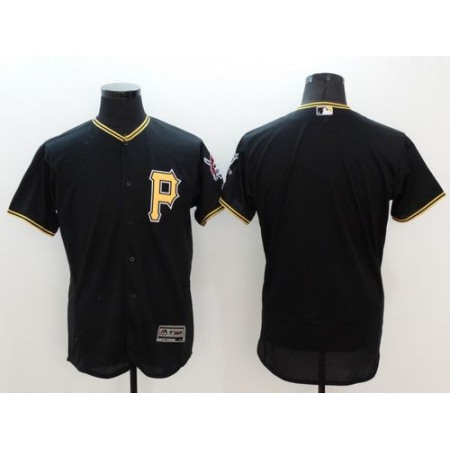 Pirates Blank Black Flexbase Authentic Collection Stitched MLB Jersey