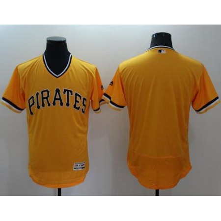 Pirates Blank Gold Flexbase Authentic Collection Stitched MLB Jersey