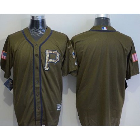 Pirates Blank Green Salute to Service Stitched MLB Jersey