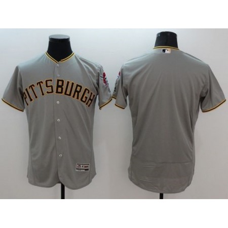 Pirates Blank Grey Flexbase Authentic Collection Stitched MLB Jersey