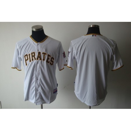 Pirates Blank White Cool Base Stitched MLB Jersey