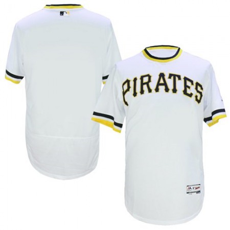 Pirates Blank White Flexbase Authentic Collection Cooperstown Stitched MLB Jersey