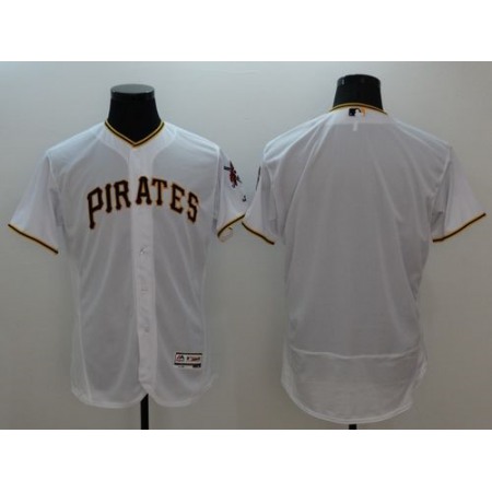 Pirates Blank White Flexbase Authentic Collection Stitched MLB Jersey
