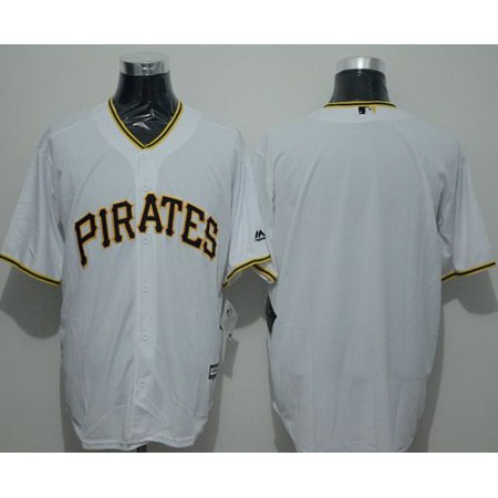 Pirates Blank White New Cool Base Stitched MLB Jersey