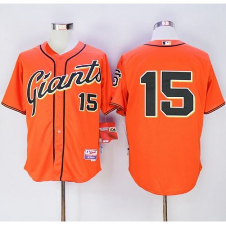 Giants #15 Bruce Bochy Orange Alternate Cool Base Stitched MLB Jersey