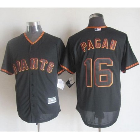 Giants #16 Angel Pagan Black New Cool Base Stitched MLB Jersey