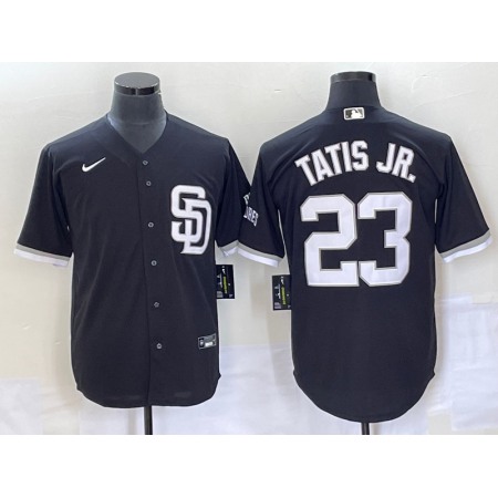 Men's San Diego Padres #23 Fernando Tatis Jr. Black Cool Base Stitched Baseball Jersey