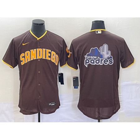 Men's San Diego Padres Brown Team Big Logo Flex Base Stitched Baseball Jersey