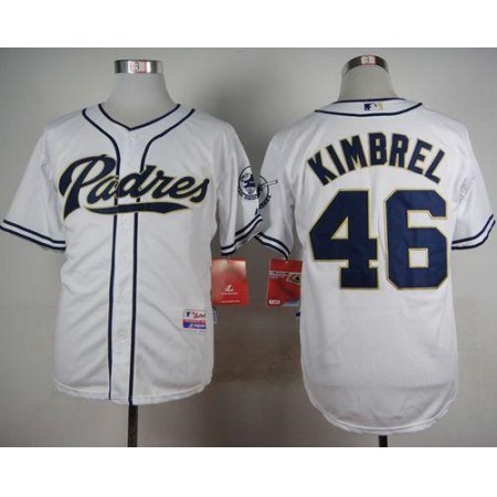 Padres #46 Craig Kimbrel White Cool Base Stitched MLB Jersey