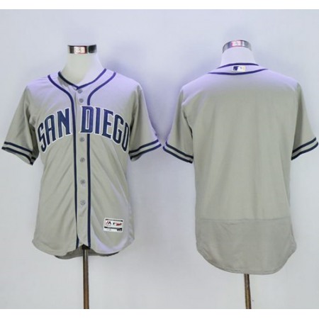 Padres Blank Grey Flexbase Authentic Collection Stitched MLB Jersey