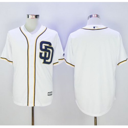 Padres Blank White New Cool Base Stitched MLB Jersey