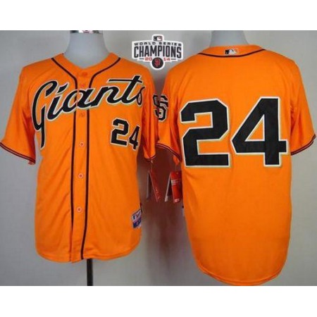 Giants #24 Willie Mays Orange Cool Base W/2014 World Series Champions Patch Stitched MLB Jersey