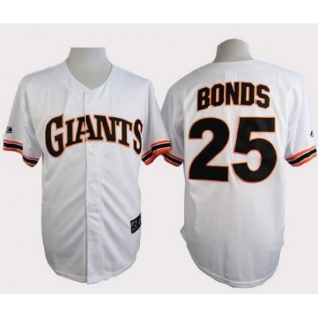 Giants #25 Barry Bonds White 1989 Turn Back The Clock Stitched MLB Jersey