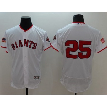 Giants #25 Barry Bonds White Fashion Stars & Stripes Flexbase Authentic Stitched MLB jerseys
