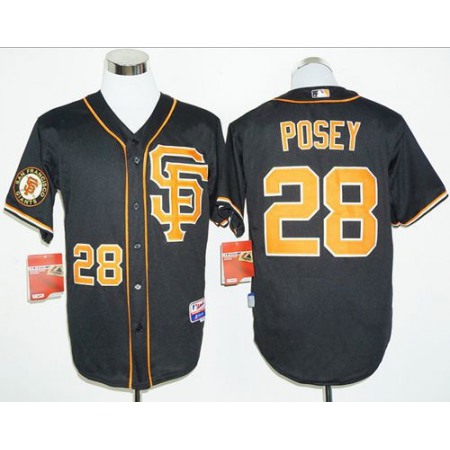 Giants #28 Buster Posey Black 2016 Cool Base Stitched MLB Jersey