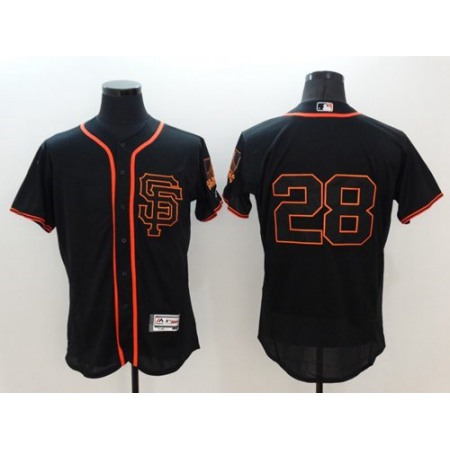 Giants #28 Buster Posey Black Flexbase Authentic Collection Alternate Stitched MLB Jersey