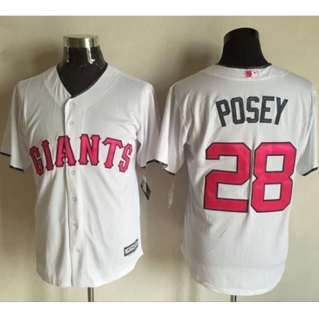 Giants #28 Buster Posey White New Cool Base 2016 Mother's Day Stitched MLB Jersey