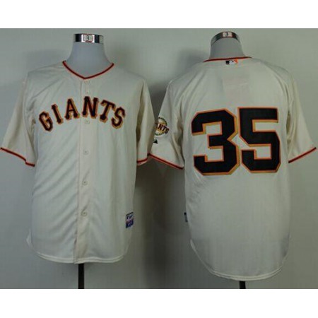 Giants #35 Brandon Crawford Cream Cool Base Stitched MLB Jersey