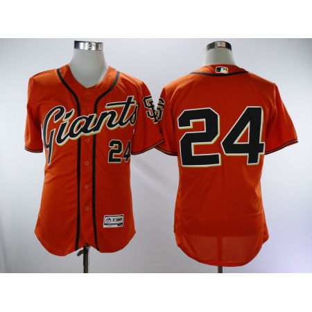 Men's San Francisco Giants #24 Willie Mays Orange Throwback Flexbase Stitched MLB Jersey