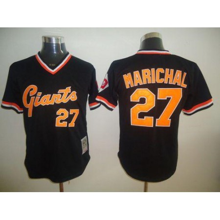 Mitchell And Ness Giants #27 Juan Marichal Black Throwback Stitched MLB Jersey