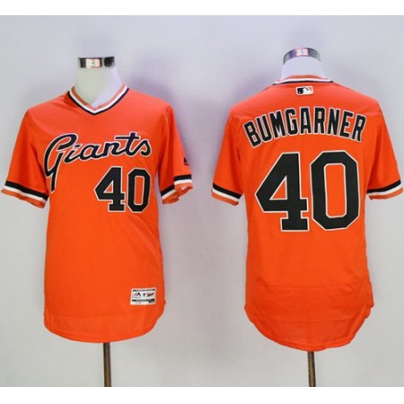 Giants #40 Madison Bumgarner Orange Flexbase Authentic Collection Cooperstown Stitched MLB jerseys