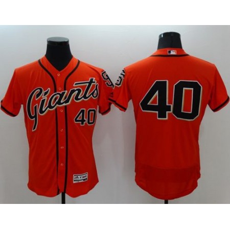 Giants #40 Madison Bumgarner Orange Flexbase Authentic Collection Stitched MLB Jersey