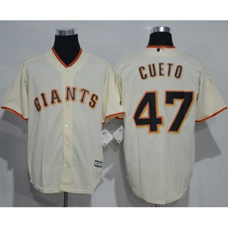 Giants #47 Johnny Cueto Cream New Cool Base Stitched MLB Jersey